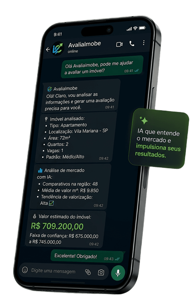 Demonstração do Avalia Imobe no WhatsApp